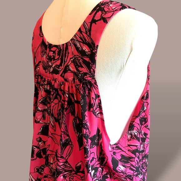 BCBGeneration Pink Floral Tank Top - Size M - Excellent - Picture 2 of 4